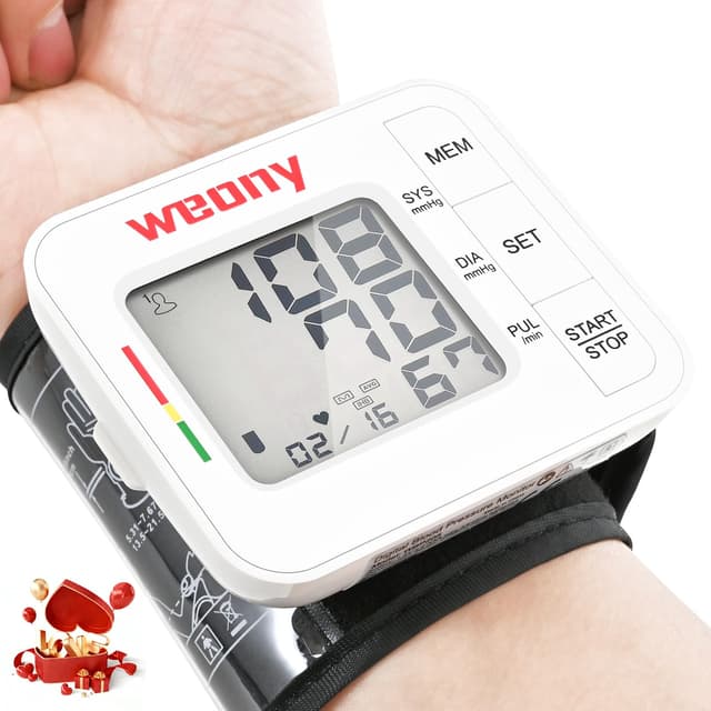 WEONY Blood Pressure Monitor for Home Use,Automatic Wrist Blood Pressure Monitor,Adjustable Wrist Blood Pressure Cuff (5.3-8.5”) 2*90 Reading Memory Digital Blood Pressure Machine with Carrying Case