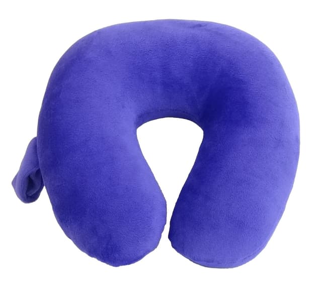 Wolf Essentials Kids Travel Neck Pillow - Cozy Soft Microfiber, Compact Design for Airplane, Car Seat, or Toddler Travel Support – Purple