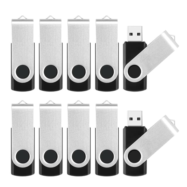 8GB Flash Drive 10 Pack Bulk USB Flash Drives, USB2.0 Thumb Drive USB Stick for Data Storage Backup, Jump Drive Pen Drive Zip Drive Memory Stick with Indicator, USB Storage Flash Drive Swivel Design