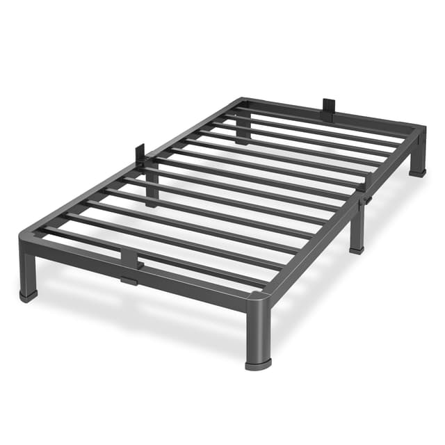 Superay 10 Inch Twin Size Metal Platform Bed Frame with Round Corners, Storage Space Under High Bed Frame-Heavy Duty Steel Slats Support, Noise Free - Easy Assembly - No Box Spring Needed