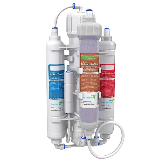 Aquatic Life RO Buddie 4-Stage Reverse Osmosis Deionization Water Filter System RO/DI Filtration Units for Aquarium, 50 GPD
