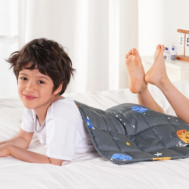 Sivio Weighted Lap Blanket 2lb, Small Cute Lap Pad, Soft Cooling Heavy Blankets, Washable Weighted Throw Blanket for Nap Sleep, 19"x21"-2lb, Grey Sky