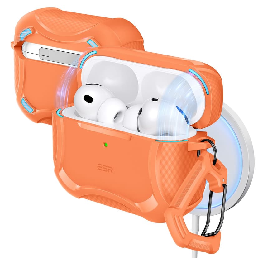 ESR for AirPods Pro 3 Case (2025), Compatible with Airpods Pro 3rd Generation Case (USB-C Cable), Magnetic Lid, MagSafe Ready, Powerful Drop Protection, Cyber Series,Orange