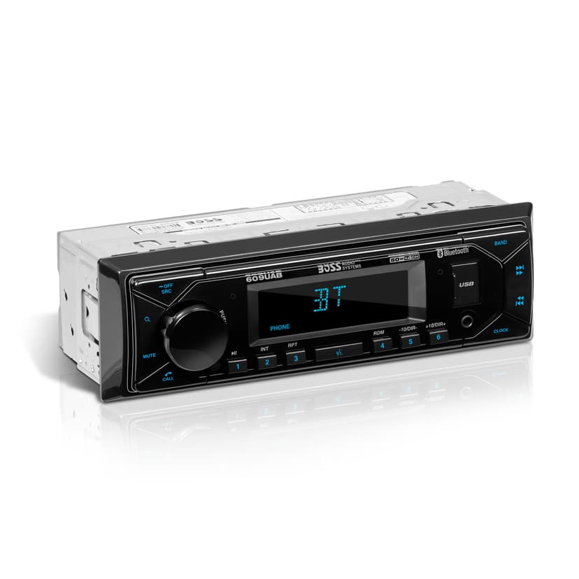 BOSS Audio Systems 609UAB Multimedia Car Stereo - Single Din, Bluetooth Audio and Hands-Free Calling, Built-in Microphone, MP3 Player, No CD/DVD Player, USB Port, AUX Input, AM/FM Radio Receiver