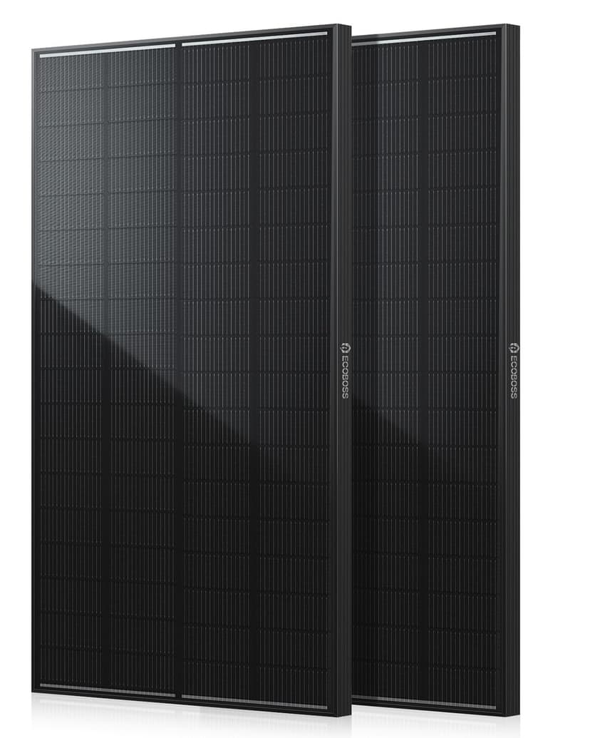 ECOBOSS 400 Watt Solar Panel, 2×200W N-Type 16BB 12V Solar Panels, 25.6% High Efficiency, IP68 Waterproof, 30-Year Lifespan for RV, Van, Marine, Off-Grid Systems