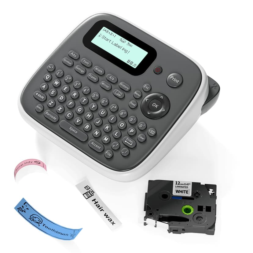 EazeID Label Maker Machine with-Tape, Label Maker Waterproof-Labels, Portable Labeler Machine with Keyboard, D210S Label Maker Multiple Symbols for Home Small Business Kids Teachers School Supplies