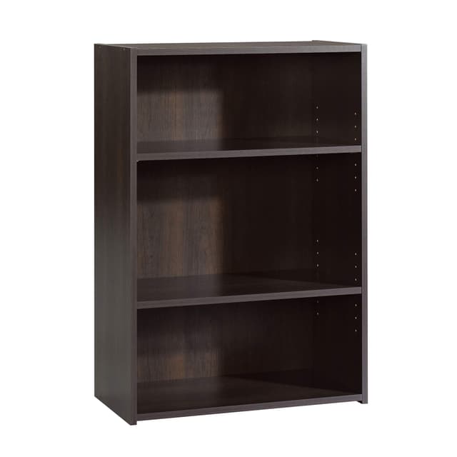 Sauder Beginnings 3-Shelf Bookcase, Bookshelf with Adjustable Storage Shelves, in Med Wood Finish