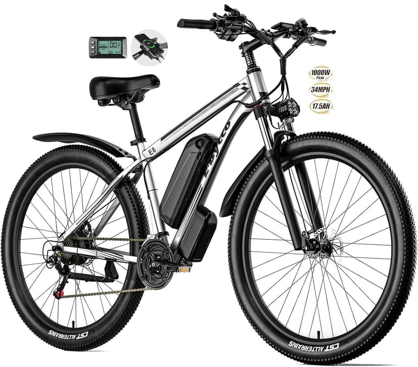 E·Bycco 29Inch Electric Bike for Adults, 48V/17.5Ah Battery, Peak 1000W 70Miles Long Range Ebikes, All Terrain Electric Mountain Bicycle, Pedal Assist 21-Speed