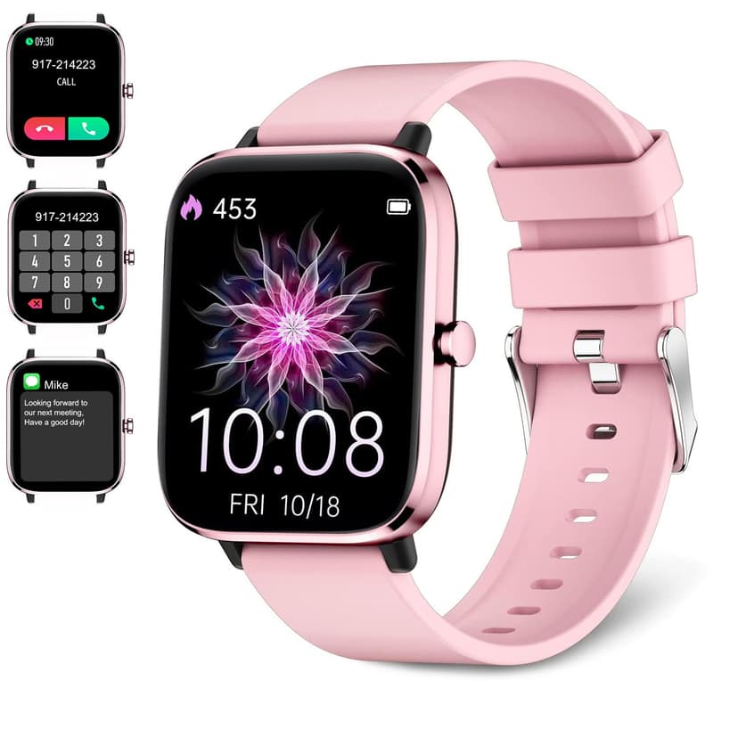 Smartwatch for Women - Call, Fitness Tracker, Heart Rate & Sleep Monitor, 1.69" Touch Screen, Waterproof - For Android & iPhone, Pink