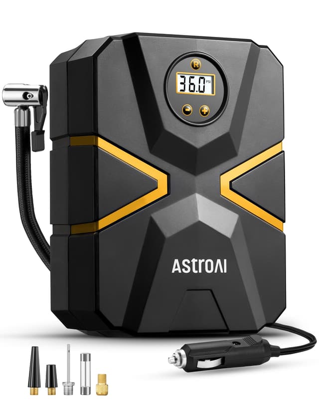 AstroAI S1 Tire Inflator Portable Air Compressor 12V DC, Digital Car Tire Pump 150 PSI, Preset Tire Pressure & Auto Shutoff, Electric Air Pump for Car Tires, Motorcycles, Bicycles, Other Inflatables