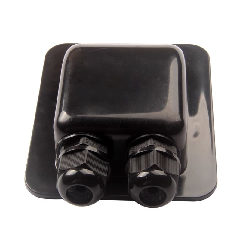 Link Solar Weatherproof ABS Solar Double Cable Entry Gland,Curved Cable Connector for All Cable Types 2mm² to 6mm² for Rv, Campervan, Boat (Black)