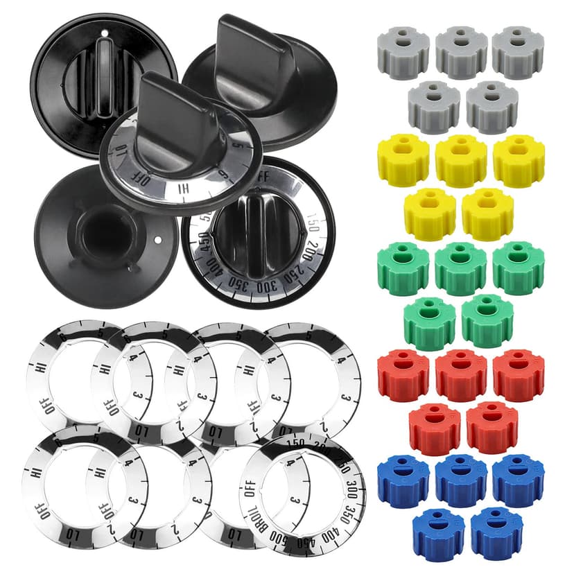 AMI PARTS Electric Range Burner Knob Kit KN002 RKE Electric Range Oven Knob Handle Kit Compatible with Whirlpool Gas Stove Replace TJKN002&RK103.