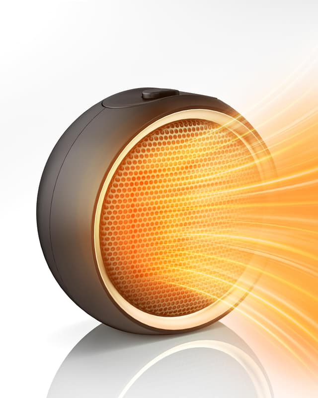 Space Heater for Indoor Use, Portable Electric Heater with 2S Fast Heating & PTC Ceramic, Tip-Over/Overheat Protection, Ultra Quiet Mini Desk Heater for Bedroom, Bathroom, Home Office