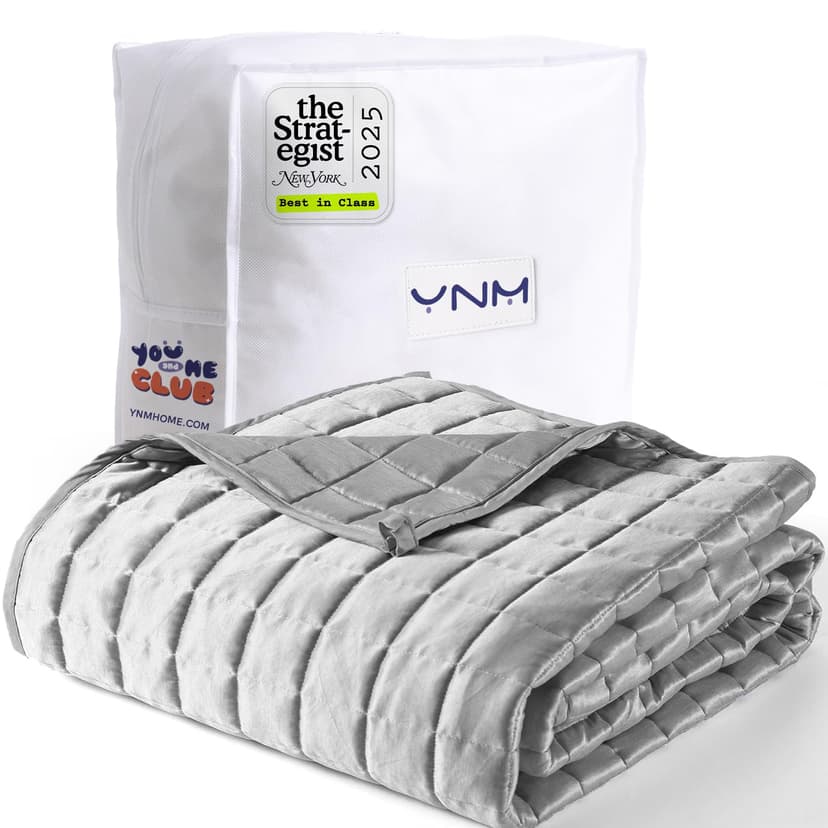YnM Cooling Weighted Blanket for Adults, 20lbs Heavy Bed Throw Comforter with 100% PE Fabric, Ideal for Hot Sleepers or Summer Days(60x80 Inches for Queen/King Bed, 20 Pounds, Grey)