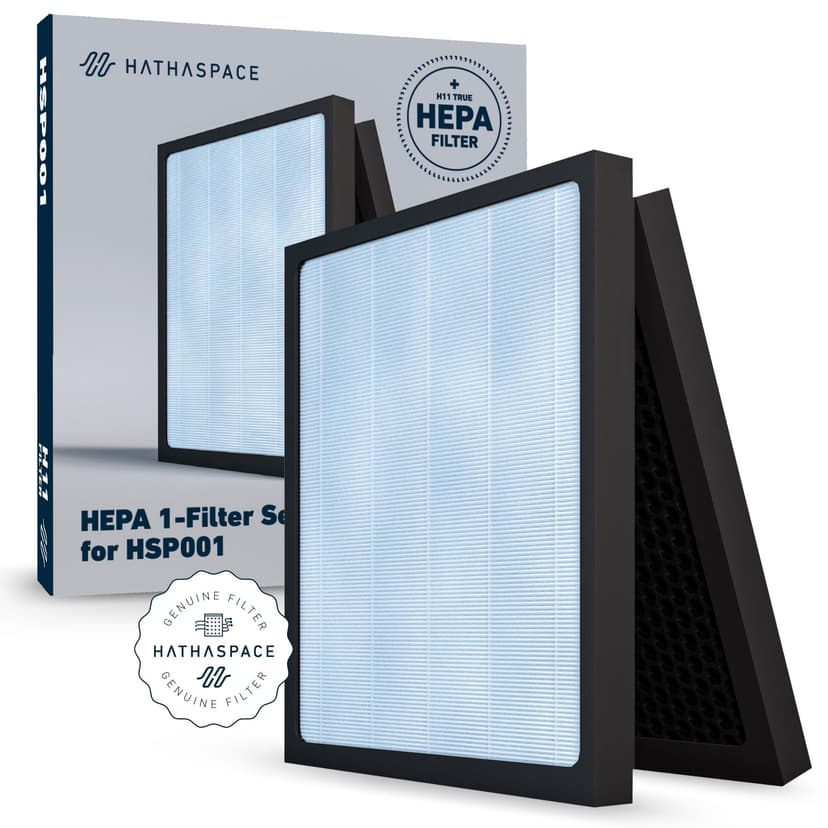 HATHASPACE HSP001 True HEPA Filter Replacement, 4-Stage Air Purifier Filter with Activated Carbon, Pre-Filter & Cold Catalyst, Captures 99.97% of Dust, Smoke, Odors, VOCs, Easy Install, 1 Pack