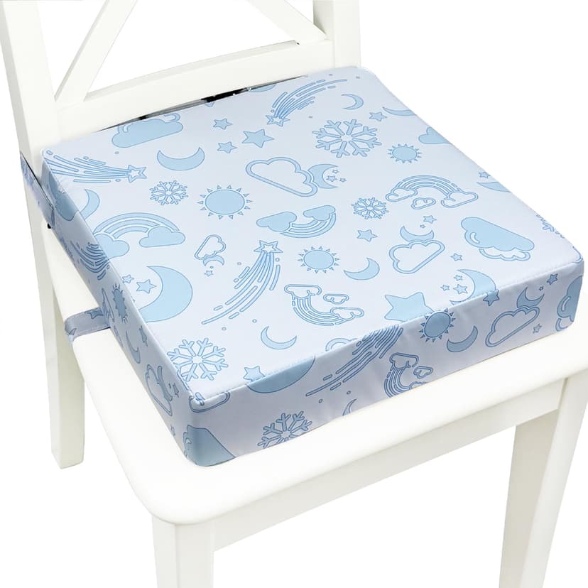 Toddler Booster Seat for Dining Table,Portable Kids Booster Seat - Adjustable, Non-Slip, Lightweight & Easy to Clean (Blue Moon)