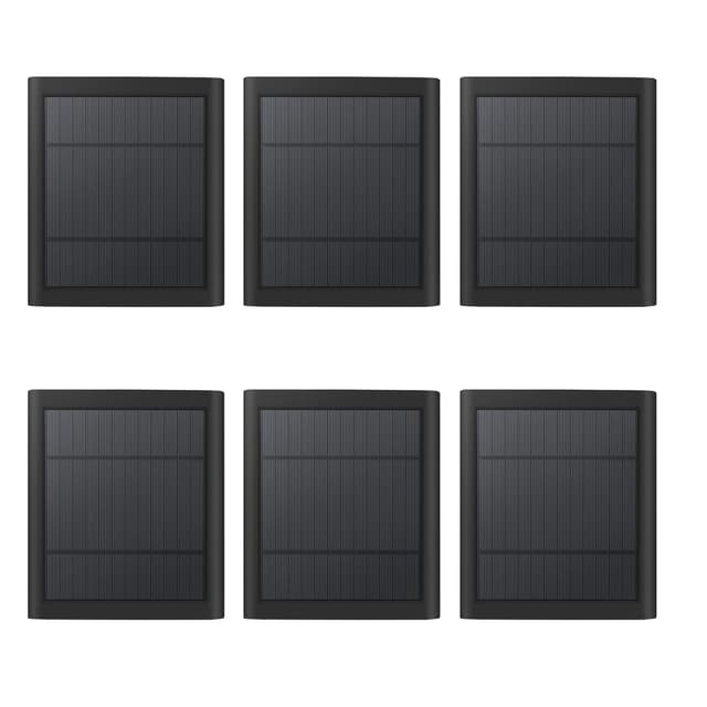 USB-C to Ring Barrel Plug 6Pack 4W Solar Charger for Ringing Spotlight & Stick Up Outdoor Cam, Black, High Efficiency, 10FT/3M Long Cable with IP65 dustproof and Waterproof