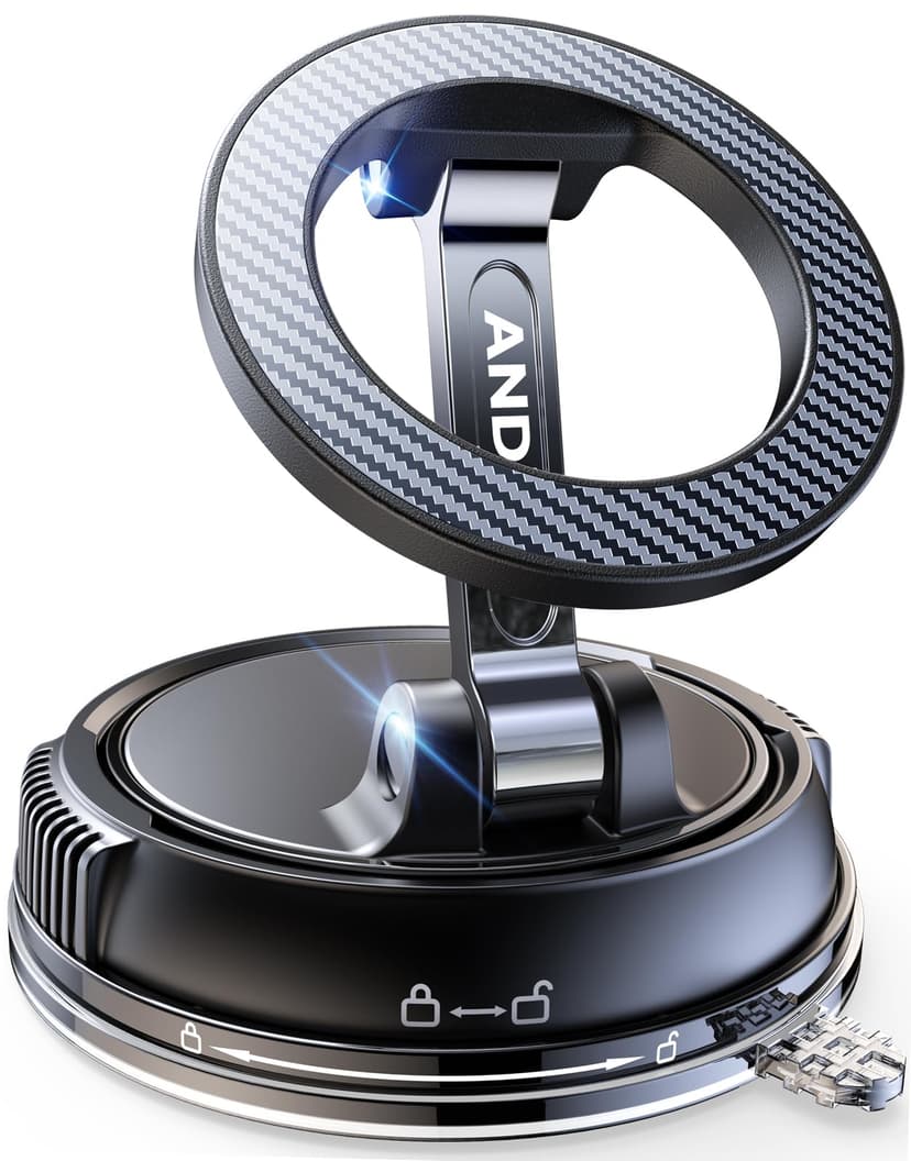 ANDERY Car Phone Holder for Magsafe [78+LBS Strongest Suction & 2400gf Magnetic] 360° Adjustable Car Phone Mount, Phone Holders for Your Car for iPhone 17 Pro Max 16 15 14 13 12 Air Plus, Carbon Fiber