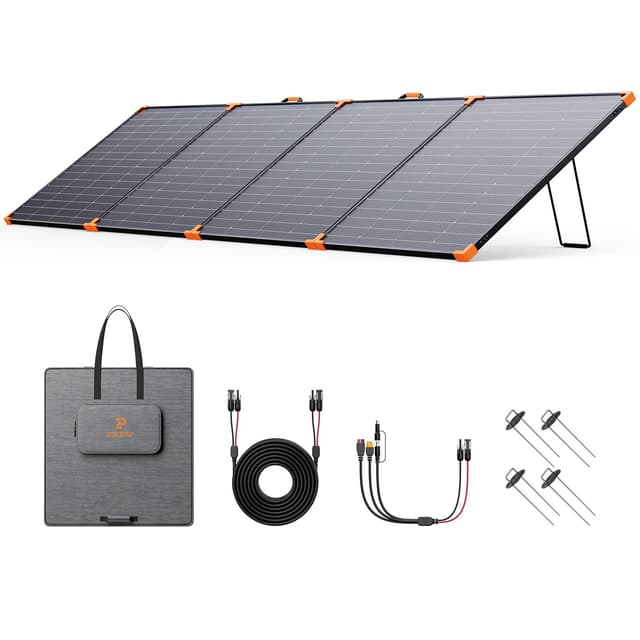 ZOUPW 450W Portable Solar Panel,38V N-Type 16BB 25% High Efficiency Foldable Solar Charger for EcoFlow Delta/Anker C1000/Jackery/Bluetti Elite 100,IP68 Waterproof for Offgrid RV Home Backup