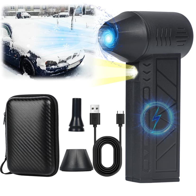 Snow Whiz Turbo Blower, Snowwhiz Turbo Blower with Led, Mini Turbo Snow Blower for Car,3 Gear Adjustable Super Power Turbo Breeze Electric Blower,Clear Snow 10x Faster