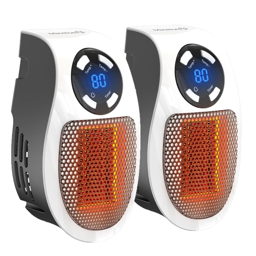 450W Plug in Heater for Indoor Use, Wall Outlet Electric Heater with Remote, 12H Timer & LED Display, PTC Ceramic Fast Heat Safely for Bedroom Office,2PC