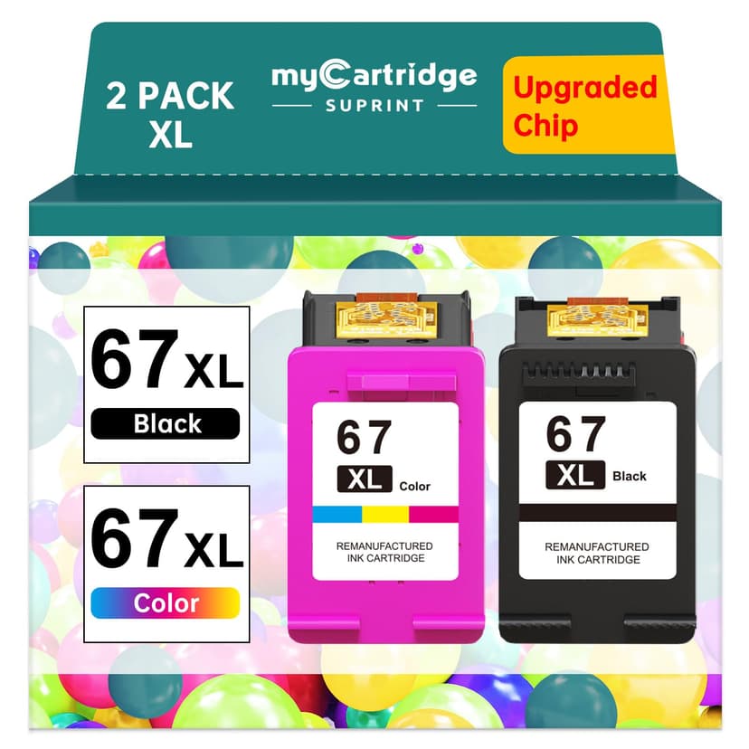67XL HP Printer Ink for HP Ink 67 Replacement for HP 67 Ink Cartridges Black/Color Combo Pack HP67 DeskJet 2755e 2855e 2700 2800e 2700e 4255e 4155e Envy 6055e 6000 6455e 6400 Printer Ink HP 67 XL