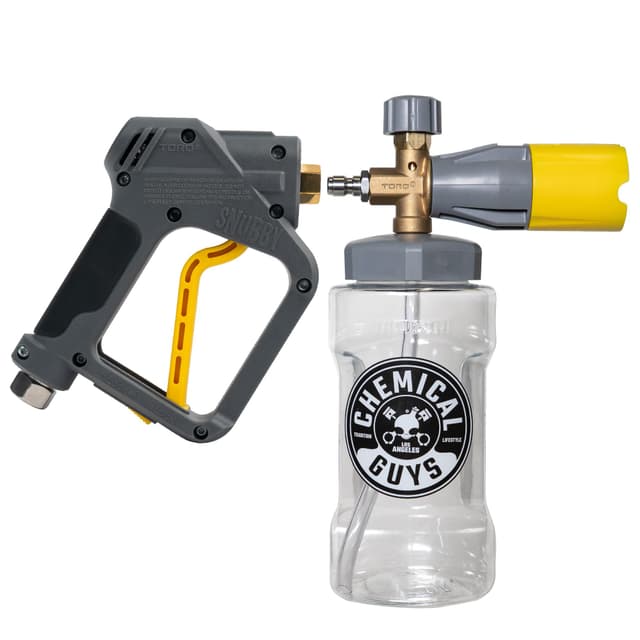 Chemical Guys EQP402 Snubby Pressure Washer Gun, Foam Cannon Attachment, For Pressure Washers + EQP324 Big Mouth Max Release Foam Cannon (For Car, Truck, Home & Boat Connects To Pressure Washer)