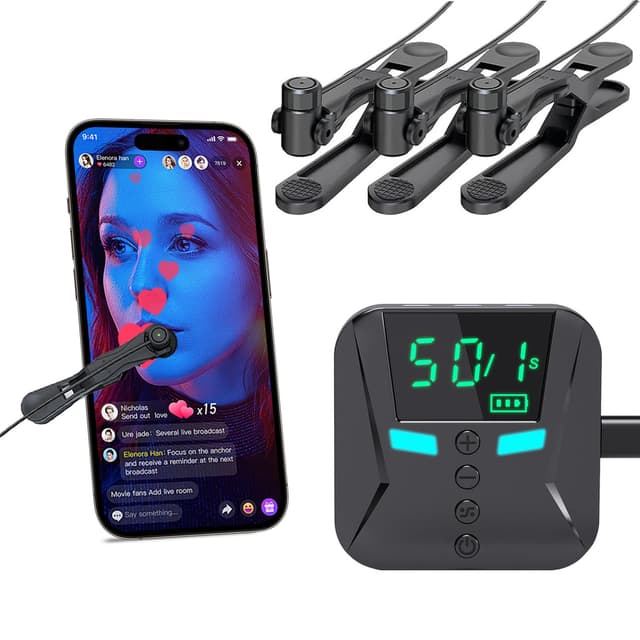 X2PRO Smartphone Auto Clicker: 150 Adjustable Speeds | Built-in Battery | Expandable to 9 clicking Tips | Random Speed Mode | for TikTok Live Likes, Mobile Gaming (3 Clicking Tip)