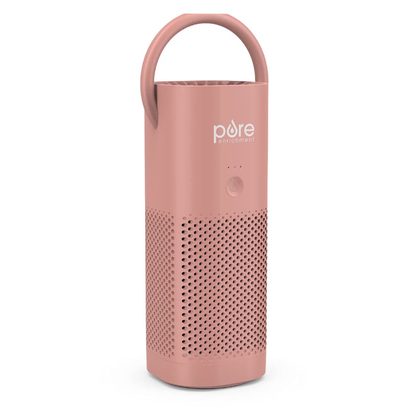 Pure Enrichment PureZone Mini Portable Air Purifier - Cordless True HEPA Filter Cleans Air & Eliminates 99.97% of Dust, Odors, & Allergens Close to You - Cars, School, & Office (Blush)
