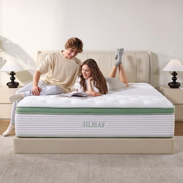 Queen Mattress，12 Inch Queen Size Mattress in a Box,Medium Firm,Memory Foam Hybrid Mattress，with Individual Pocket Spring for Motion Isolation & Silent Sleep & Pressure Relief, CertiPUR-US Certified