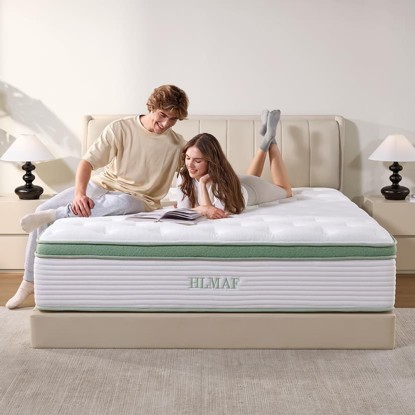 Queen Mattress，12 Inch Queen Size Mattress in a Box,Medium Firm,Memory Foam Hybrid Mattress，with Individual Pocket Spring for Motion Isolation & Silent Sleep & Pressure Relief, CertiPUR-US Certified