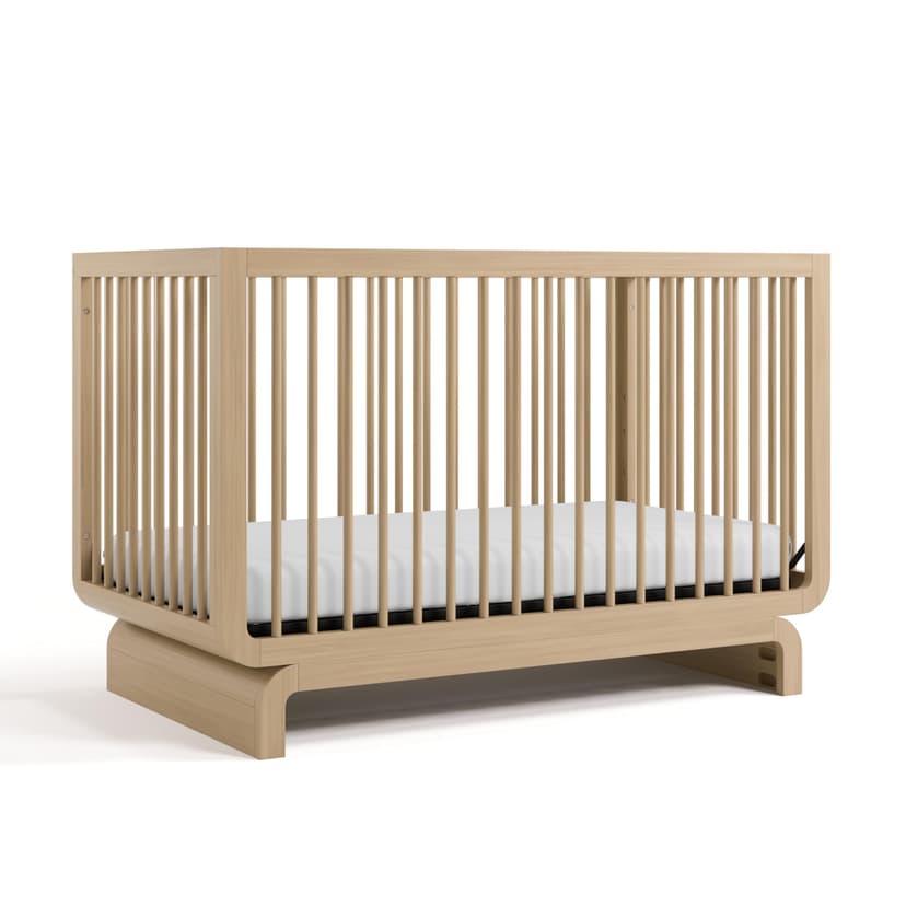 Storkcraft Santorini Deluxe 5-in-1 Convertible Crib with Bonus Toddler Guardrail (Driftwood) – GREENGUARD Gold Certified, Toddler Guardrail Included in Box, Fits Standard Crib Mattress