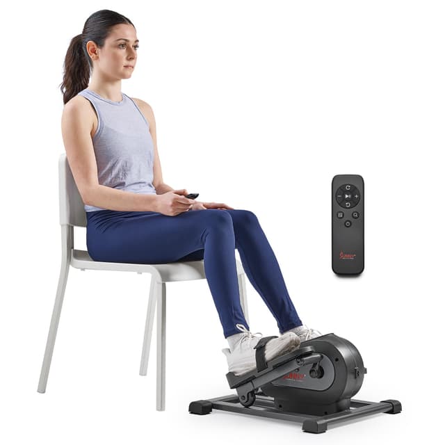 Sunny Health & Fitness Smart Motorized Mini Elliptical Trainer w/Remote Control, Indoor Under-Desk Pedal Exerciser for Seniors’ Mobility & Cardio Workout, Free SunnyFit App Connection – SF-E324028