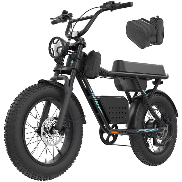 Gotrax R7 Electric Bike for Adults, 750W Motor, 25mph, Max 45-Mile Range, 20" Fat Tire, UL Certified, 48V Removable Battery, Oversized Padded Seat, Basket&Frame Bag, Easy Assembly for City&All-Terrain
