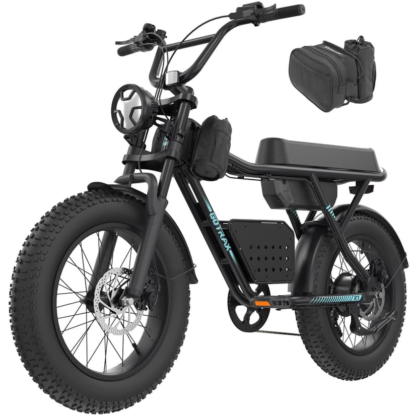 Gotrax R7 Electric Bike for Adults, 750W Motor, 25mph, Max 45-Mile Range, 20" Fat Tire, UL Certified, 48V Removable Battery, Oversized Padded Seat, Basket&Frame Bag, Easy Assembly for City&All-Terrain