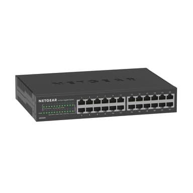 NETGEAR 24-Port Gigabit Ethernet Unmanaged Essentials Switch (GS324) - Desktop, Wall, or Rackmount, Silent Operation
