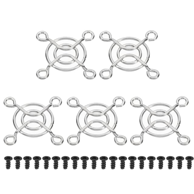 PATIKIL 30mm Fan Grill with Screws, 5 Pack Chrome Plated Iron Frame Ventilator Grill Protector Mesh Dustproof Case Cover for Computer PC, Silver Tone