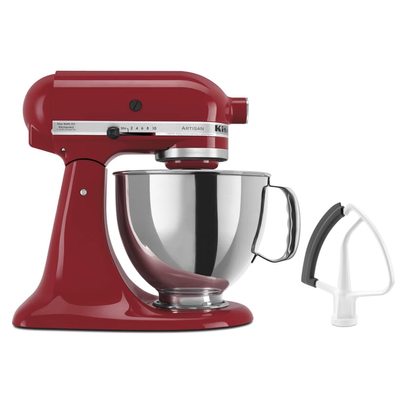 KitchenAid Value Bundle Artisan Series 5 Quart Tilt-Head Stand Mixer with Included Flex Edge Beater, KSM150FEER, Empire Red