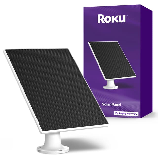 Roku Solar Panel USB-C for Roku Battery Camera and Battery Plus Only - IP65 Weather Resistant Solar Charger for Driveway, Backyard, & Porch with 360° Swivel Mount - Smart Home
