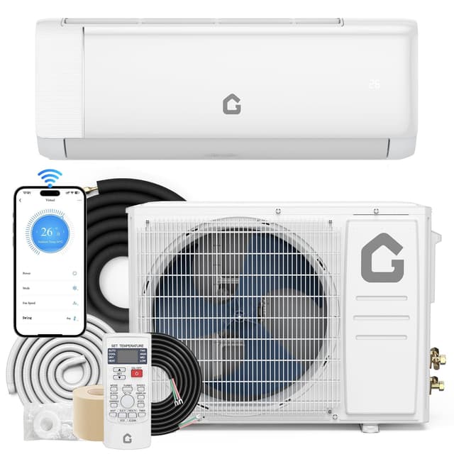 Mini Split Air Conditioner 9000 BTU with 18.5 SEER2 Efficiency, Smart Split Unit AC Cooling/Heating Up to 450 Sq.Ft, Inverter Tech Ductless Air Conditioner with WiFi & Remote Control