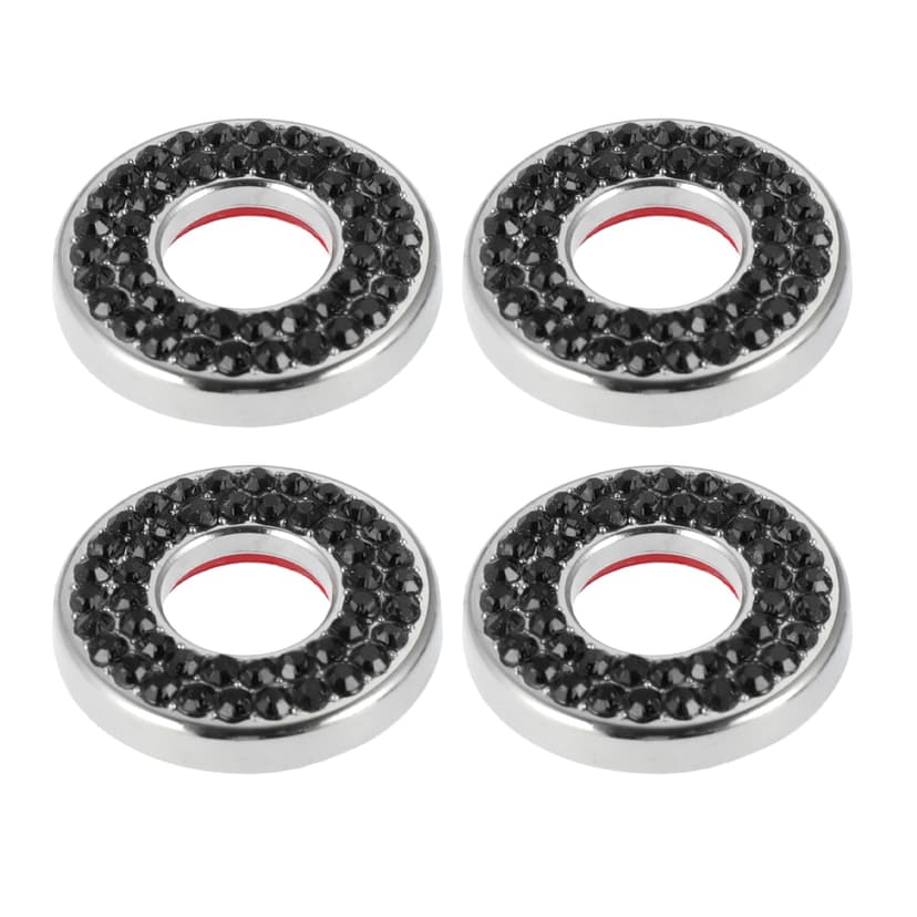 X AUTOHAUX 4pcs Black Bling Inner Car Door Lock Stickers Pull Rod Bolt Covers Door Lock Decoration Accessories for Mercedes Benz E C Class GLC 2015-2019