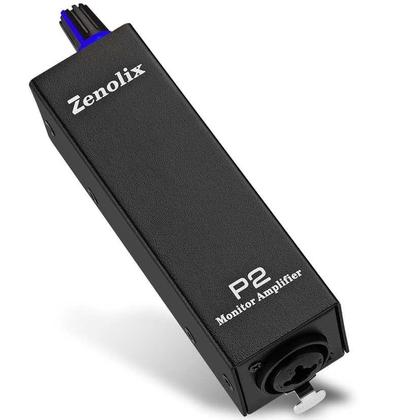 P2 Portable In Ear Monitor Amplifier, Headphone Amp with XLR/TRS Inputs 3.5mm Output, Enhanced Sound Quality, Durable Belt Clip, Guitar Headphone Amplifier with Stereo/Mono Switch for Performers,Black