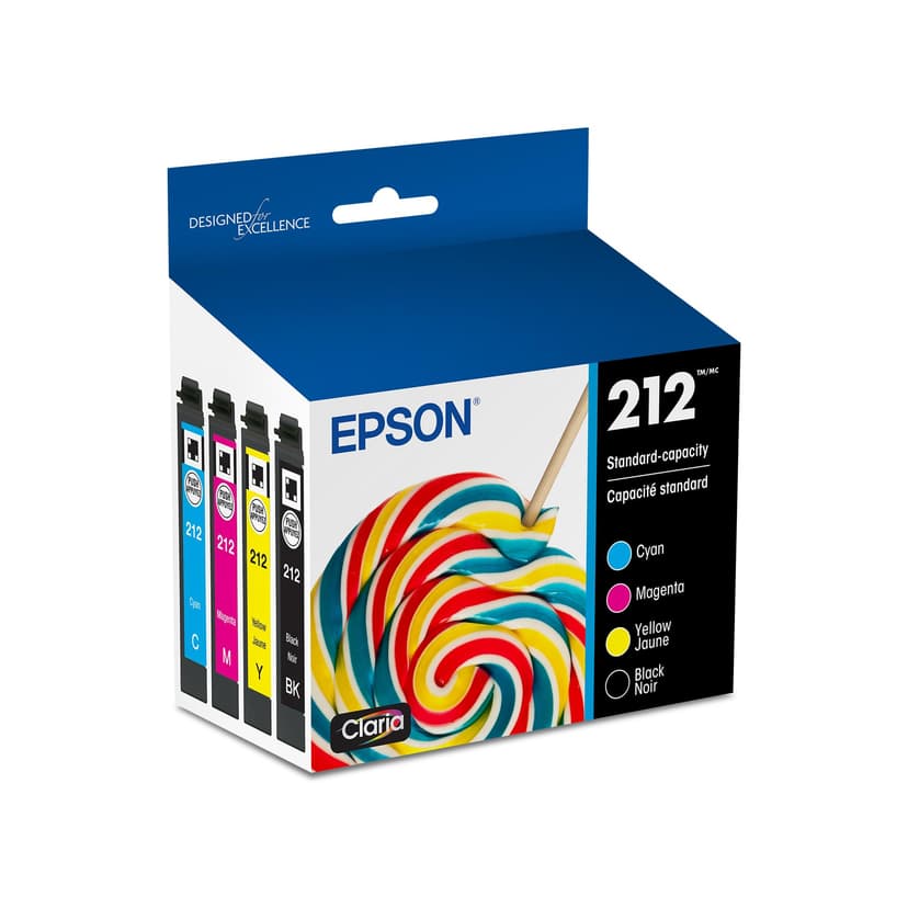 EPSON 212 Claria Ink Standard Capacity Black & Color Cartridge Combo Pack (T212120-BCS) Works with WorkForce WF-2830, 2850 and Expression XP-4100, 4105