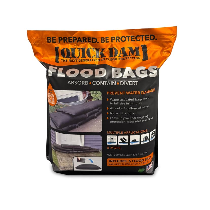 Quick Dam - QD1224-6 Water Activated Flood Bags 1ft x 2ft, 6-Pack