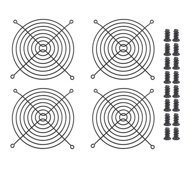 Easycargo 4pcs 140mm Fan Grill Guard Black with Screws