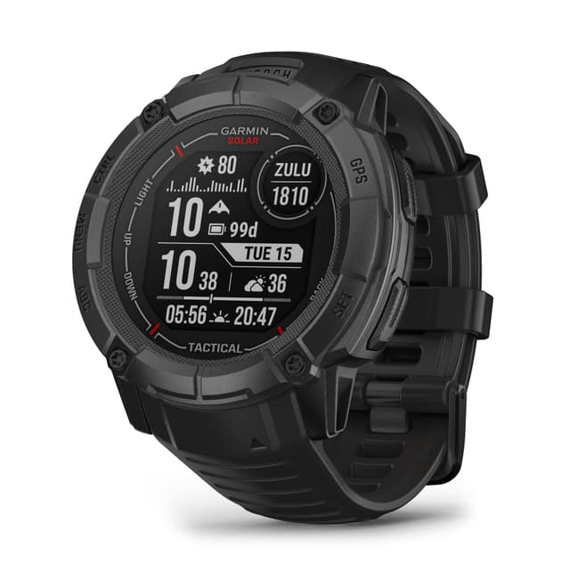 Garmin Instinct 2X Solar - Tactical Edition, Rugged GPS Smartwatch, Built-in Flashlight, Ballistics Calculator, Solar Charging Capability, Black