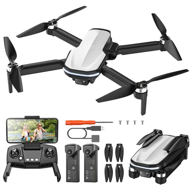 Holy Stone FPV Drone with 1080P HD Camera for Beginner Adults and Kids, HS280D Foldable RC Quadcopter with Brushless Motor, Optical Flow, Tap Fly, Voice Control, Gesture Selfie, 2 Modular Batteries