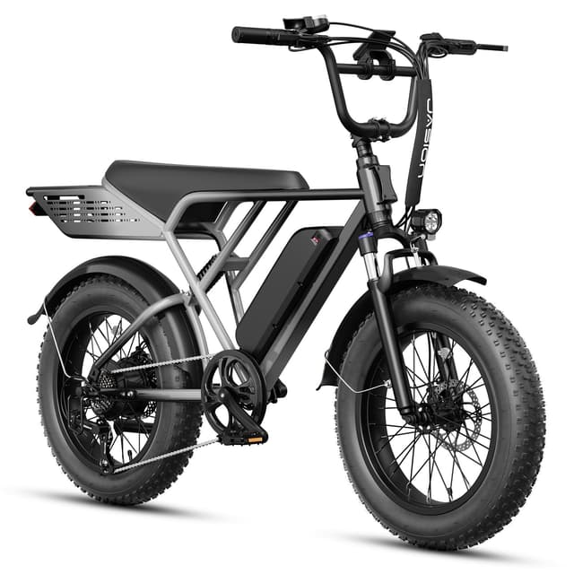 Jasion RetroVolt Electric Bike for Adults, 2000W Peak - 30MPH Electric Dirt Bike, 48V 13AH Battery, 70Miles Max Range Electric Motorcycle, 20'' X 4'' Fat Tire All-Terrain E-Bike