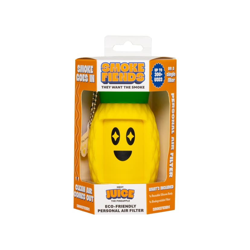 Smoke Fiends Portable & Eco-Friendly Personal Air Filter | Discreet HEPA & Carbon Filtration | Biodegradable & Up to 300+ Uses | Keychain Design for On-the-Go Freshness (Juice)