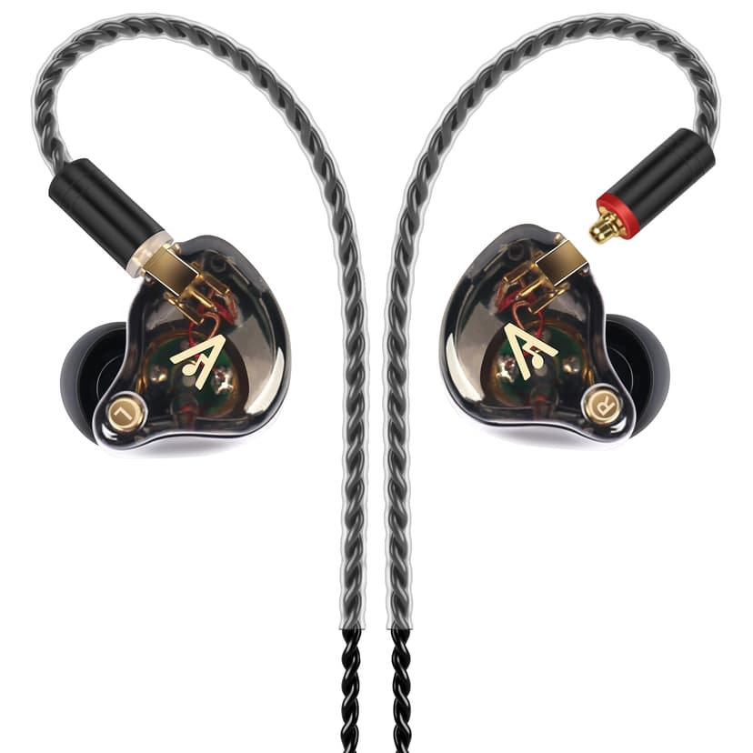 Vibes 202 Wired Earbuds - HiFi in Ear Monitor Headphones – Professional Noise Isolating Ear Buds - Clear Sound, Deep Bass & Comfort-Fit IEM Earphones - MMCX to 3.5mm, Silver Plated Cord, Carrying Case